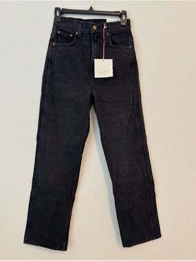 B SIDES Plein High Straight Jeans Black
